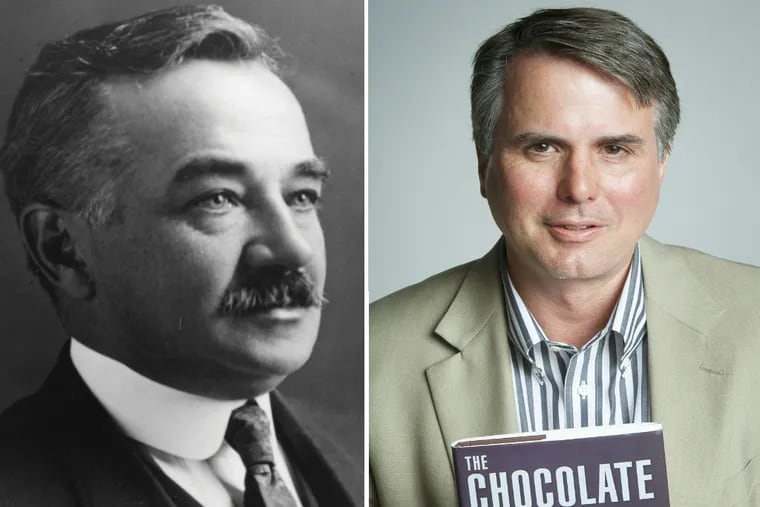 A childless Milton Hershey (left) devised the idea of a school for orphan boys, but after his death things changed. | Researching one story in Hershey,Bob Fernandez (right) found another that stuck with him for years, and which grew deeper and darker (Hersheypark | Jessica Griffin/Staff Photographer)