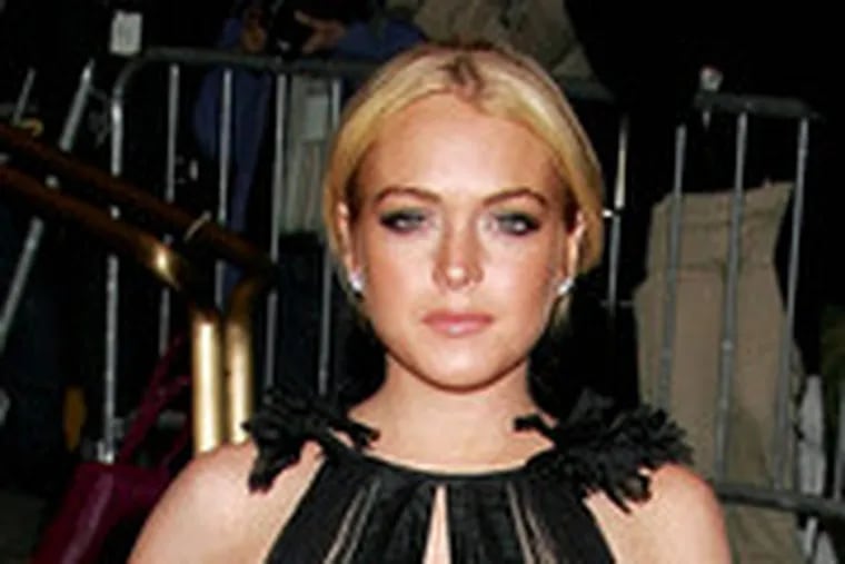 Lindsay Lohan attending a gala Monday for the Costume Institute of the Metropolitan Museum of Art.