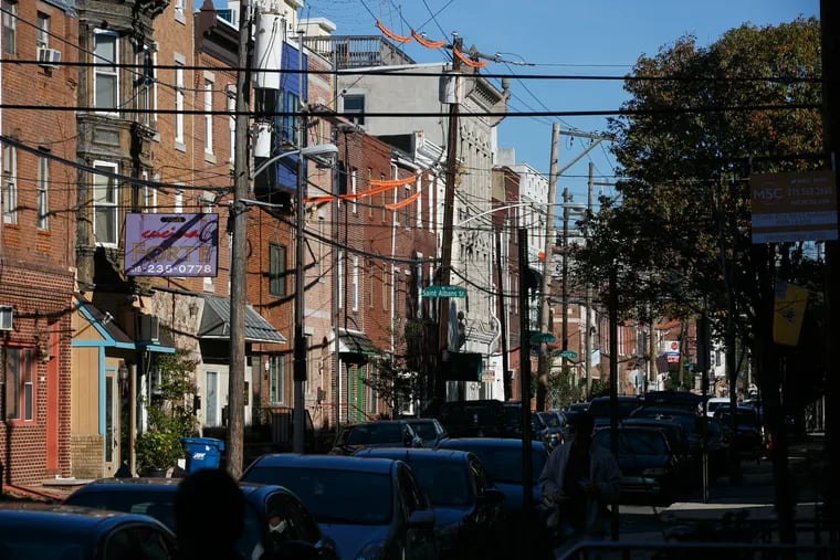A view into the Bella Vista neighborhood in South Philadelphia, near 8th and Catharine Street in Philadelphia. The neighborhood's median assessment of a single family home is set to increase 8.4 percent in 2020, according to The Inquirer's analysis of property data.