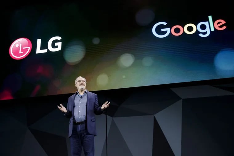 Scott Huffman, vice president of engineering for Google Assistant, speaks during the LG Electronics Inc. press conference at the 2018 Consumer Electronics Show in Las Vegas, Nevada.
