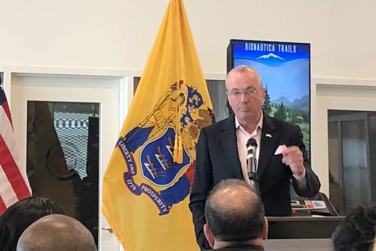 Gov. Phil Murphy discussed his proposals for new tax credit programs June 5, 2019 at 1776, an incubator space for entrepreneurs inside the Cherry Hill Mall.