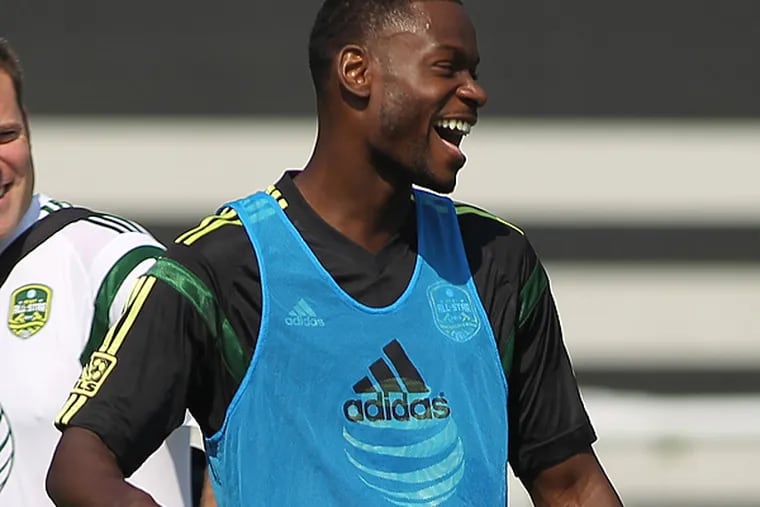 Maurice Edu has been all smiles during MLS All-Star Week festivities in Portland. (Craig Mitchelldyer/USA Today Sports)