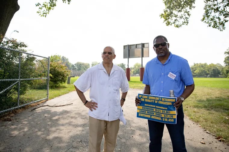 PA Senator Vincent J. Hughes (D-Montgomery/Philadelphia), left, and Rev. Gregory Holston marched from Overbrook High School to Lower Merion High on Aug. 19, 2019 to highlight the gap in resources between schools. 
|