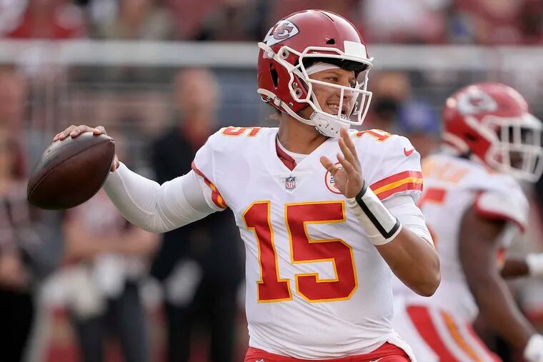 Action Network Use Only - Kansas City Chiefs quarterback Patrick Mahomes (15) could struggle to hit his gaudy passing yardage prop against this elite Los Angeles Chargers defense. (Thearon W. Henderson/Getty Images/TNS)