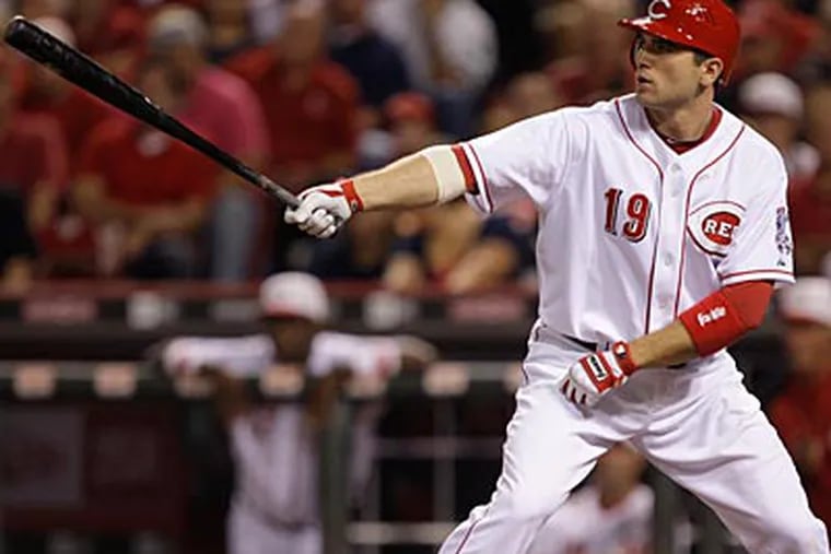 Reds first baseman Joey Votto hit .393 with three home runs and six RBI versus the Phillies this season. (AP File Photo / Al Behrman)