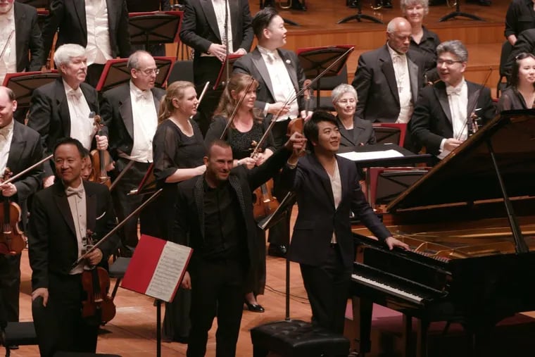 Conductor Yannick Nézet-Séguin and pianist Lang Lang during the Philadelphia Orchestra's 2016 tour of China.