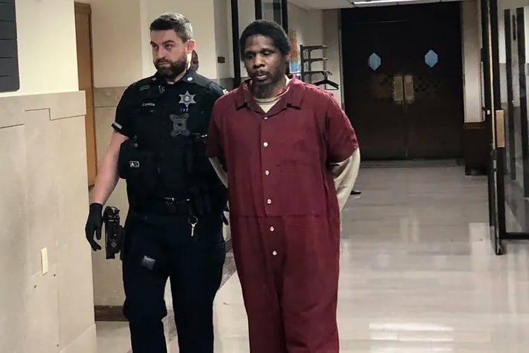 Kareem Welton is led out of a courtroom in the Montgomery County Courthouse on Thursday after being sentenced to 45-90 years in state prison.