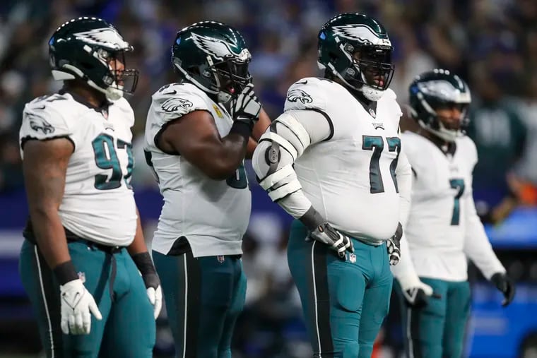 Despite only joining the team during the week, Linval Joseph (72) played 40% of the defensive snaps in his Eagles debut.