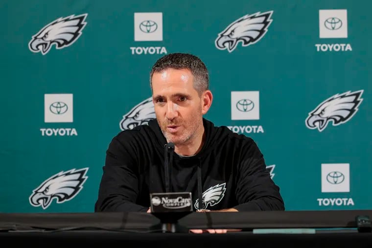 Eagles executive vice president Howie Roseman during a press conference to address cutdown day, NovaCare Complex, Tuesday, August 29, 2023