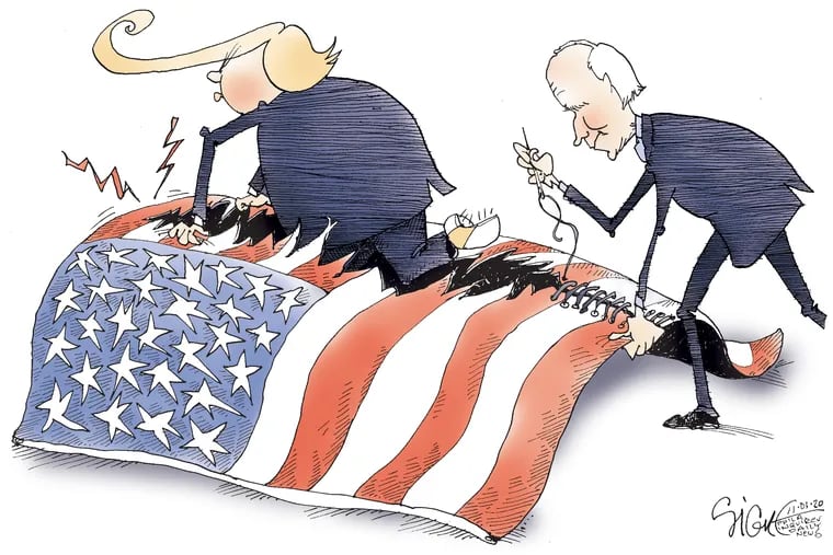 Political Cartoon: Mending our flag