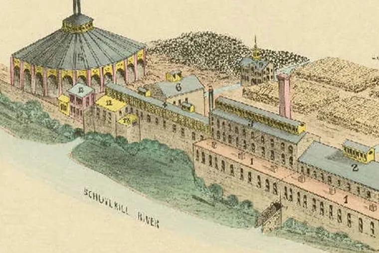 A drawing of what the PaperWorks mill in Manayunk looked like in the past. In the 1860s, it claimed it was the largest paper-making plant in the world.
