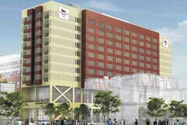 The Homewood Suites by Hilton , shown in an artist's rendering, would house those with family members in nearby hospitals.