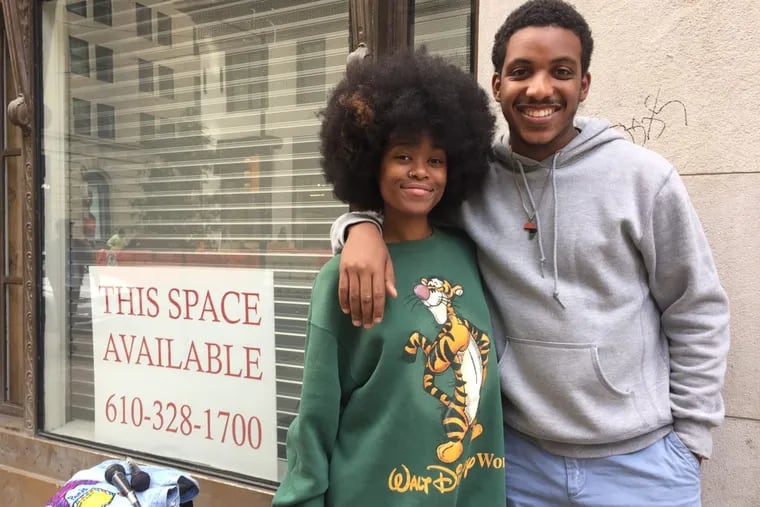 Vocalist Seraiah Nicole, 19, and freestyle rapper Eli Capella, 21, often perform together on Philly’s streets to stay humble and happy.