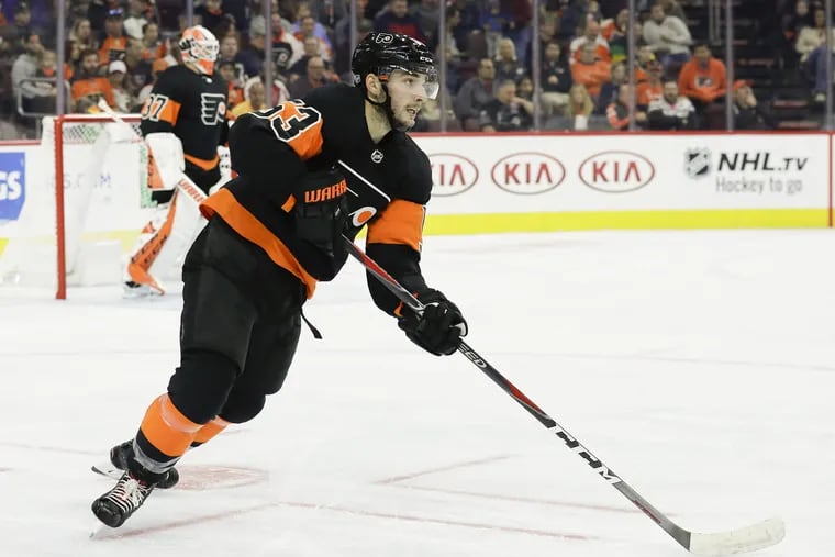 Defenseman Shayne Gostisbehere, skating down the ice in Saturday's 1-0 loss to Vegas, will try to help the Flyers get off to a better start Tuesday against Florida. Gostisbehere is a Florida native.