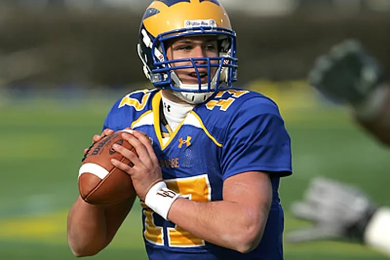Delaware QB Pat Devlin threw for 137 yards and two touchdowns to lead the Blue Hens to the FCS title game. (David Swanson / Staff Photographer)