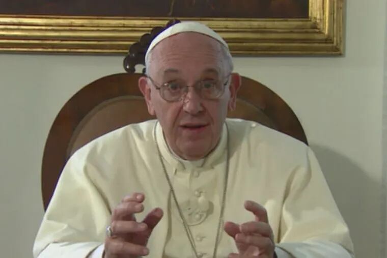 The World Meeting of Families released Sunday a 30-second video invitation from Pope Francis to join him in Philadelphia.