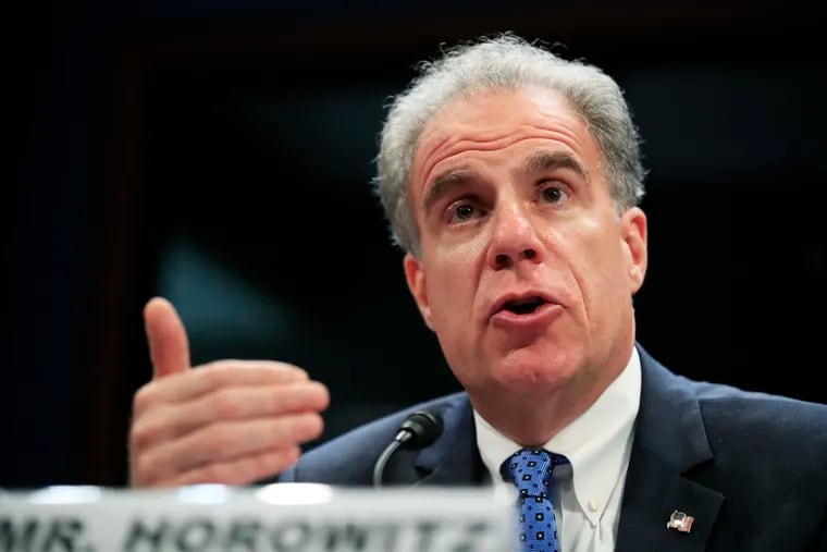 Department of Justice Inspector General Michael Horowitz testifies before a joint House Committee in 2018.