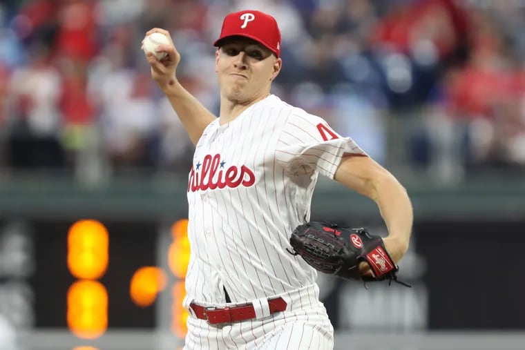 Nick Pivetta of the Phillies pitches against the  Cardinals at Citizens Bank Park on May 28, 2019.
