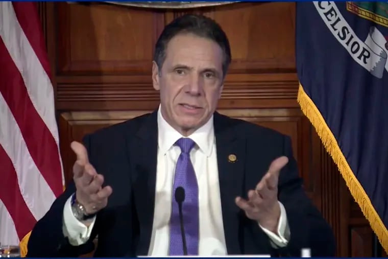 In this image taken from video from the Office of the N.Y. Governor, New York Gov. Andrew Cuomo speaks during a news conference Wednesday.
