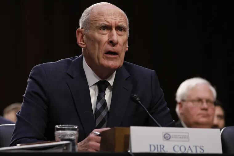 Dan Coats, director of national intelligence, testifies during a Senate Intelligence Committee hearing in Washington, D.C., on Jan. 29, 2019.