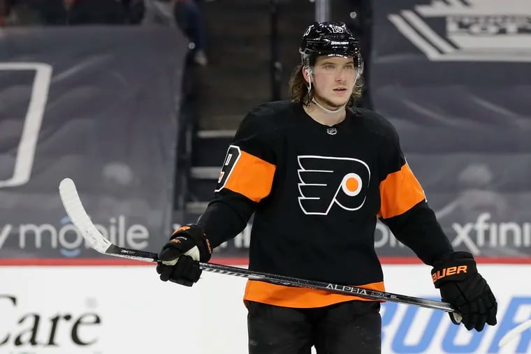 Flyers center Nolan Patrick had a difficult year after returning from a migraine disorder that caused him to miss the 2019-20 season.