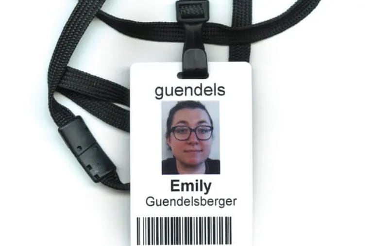 Emily Guendelsberger, author of "On the Clock: What Low-Wage Work Did to Me and How It Drives America Insane," worked several service jobs as research for her book. This is her Amazon warehouse nametag.