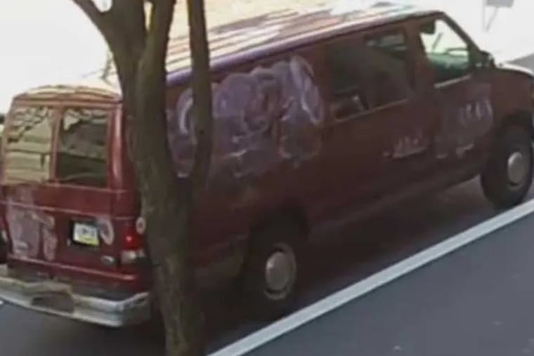 Investigators are looking for this van in connection with the abduction of a Jewelers Row employee. (Photo courtesy of Philadelphia police)