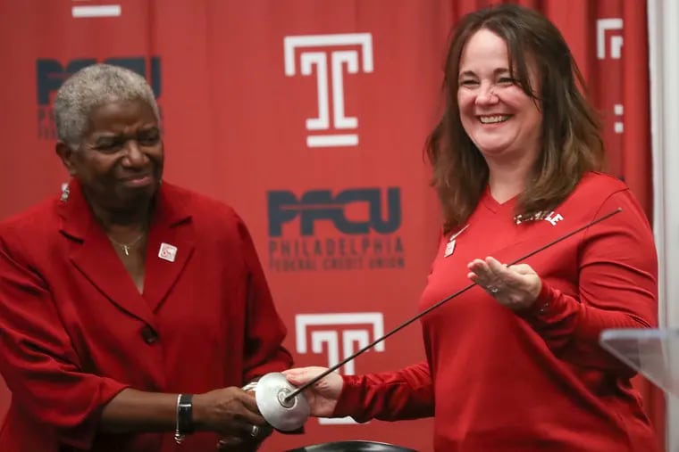 Temple fencing coach Nikki Franke (left) passed the baton to her successor Jennie Salmon on Aug. 23. Now Salmon is tasked with keeping the legacy and tradition the Temple program has started.