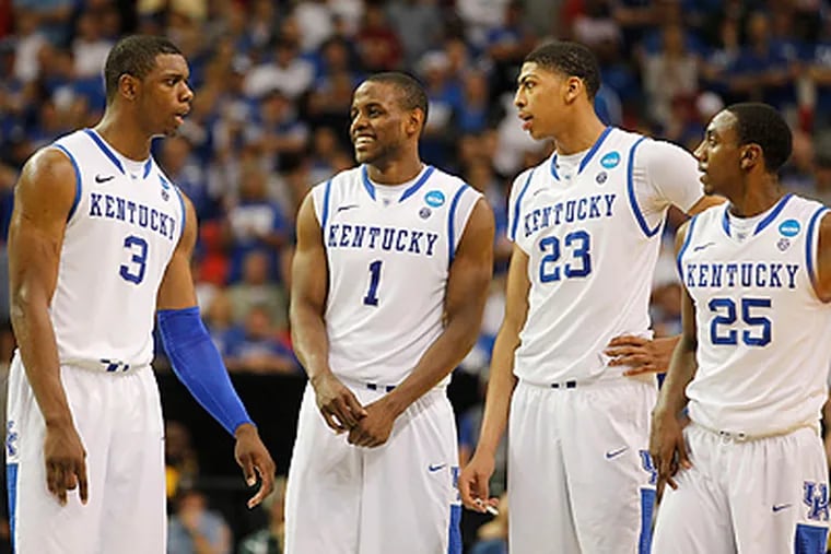 Kentucky's star-laden roster has romped through the NCAA Tournament so far. (John Bazemore/AP)