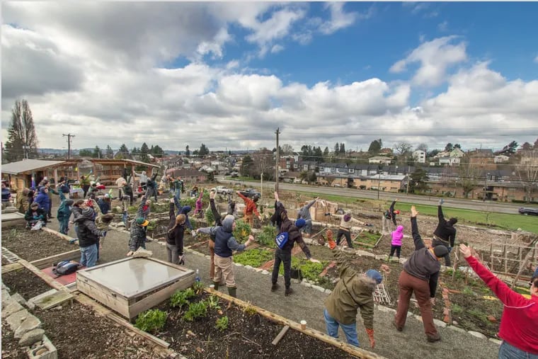 Volunteers at work at the Beacon Food Forest in Seattle.