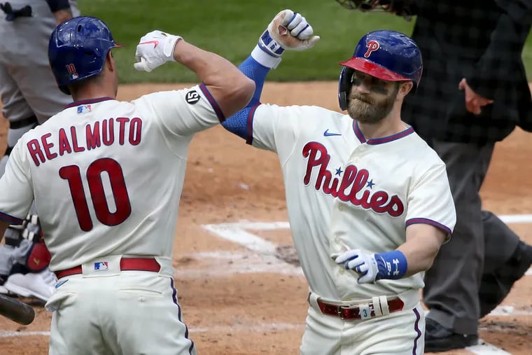 Phillies catcher J.T. Realmuto is a three-time All-Star at 30, and Bryce Harper just won his second MVP award by age 29.