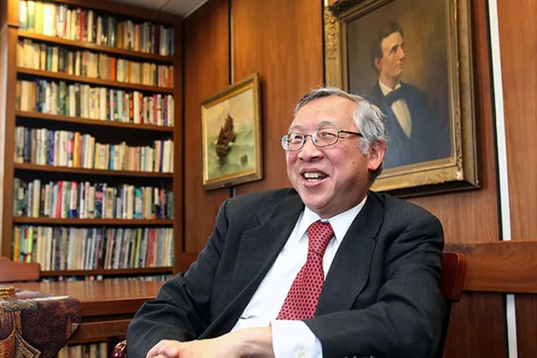 Bobby Fong, President of Ursinus College, in his office on July 19, 2011.  ( Charles Fox / Staff Photographer )
