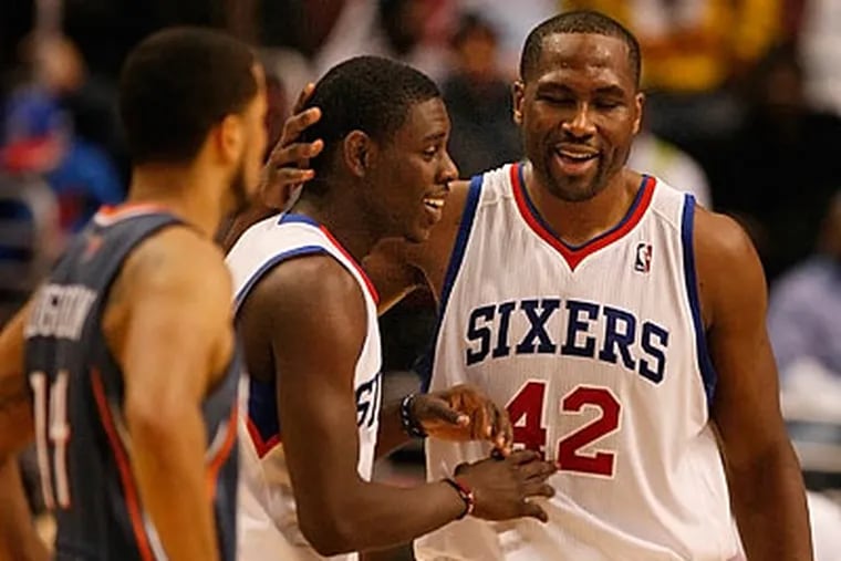 Elton Brand (right) has been the 76ers' leading scorer and rebounder so far this season. (Ron Cortes/Staff file photo)