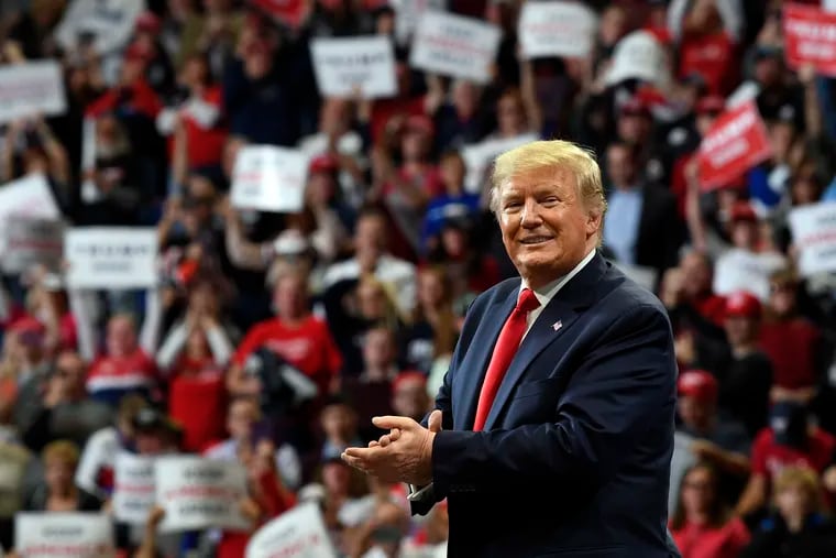 President Donald Trump speaks during a campaign event in Lexington, Ky., Monday, Nov. 4, 2019.