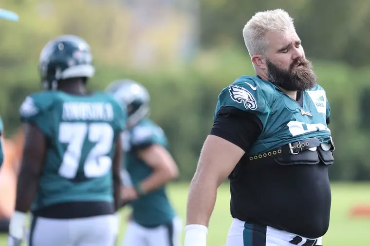 Eagles center Jason Kelce during practice Wednesday.
