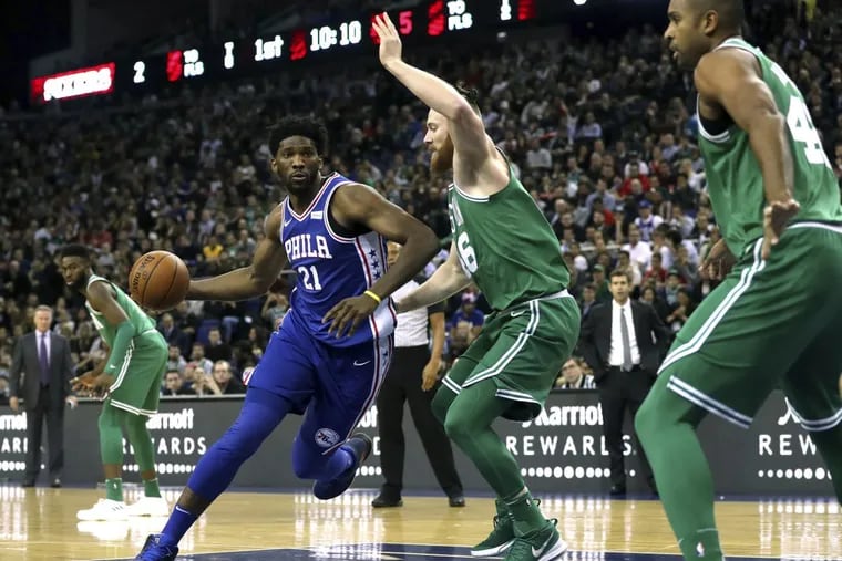 Joel Embiid shot 6-for-17 from the field in the Philadelphia 76ers’ loss to the Boston Celtics in London. He was far from his normal dominating self despite compiling 15 points and 10 rebounds.