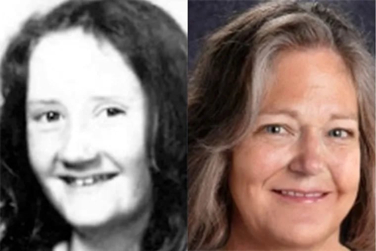 Margaret Ellen Fox, 14 (left) and a rendering of what she might look like now.  The Burlington City teen went missing 43 years ago.