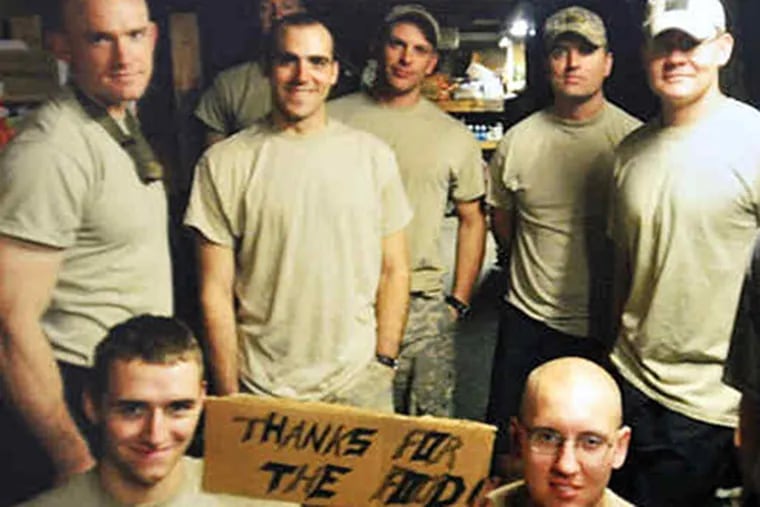 Cynthia Woodward's son, Spec. Michael Scusa (bottom, right), was killed Oct. 3, 2009, at Combat Outpost Keating.