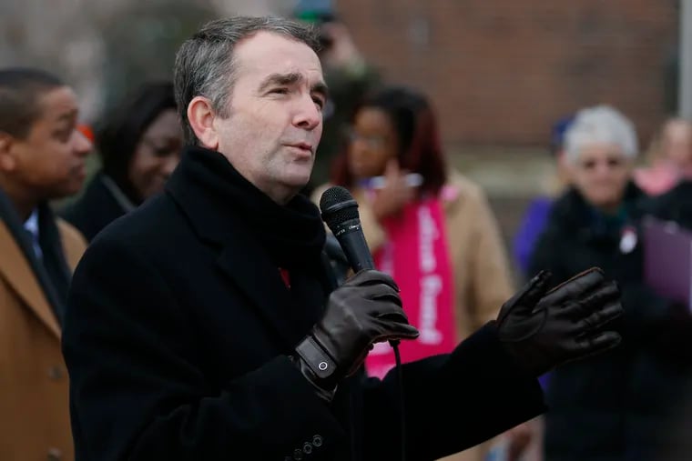 In this Jan. 14, 2019, file photo, Virginia Gov. Ralph Northam speaks to a crowd during a Women's Rights rally at the Capitol in Richmond, Va.