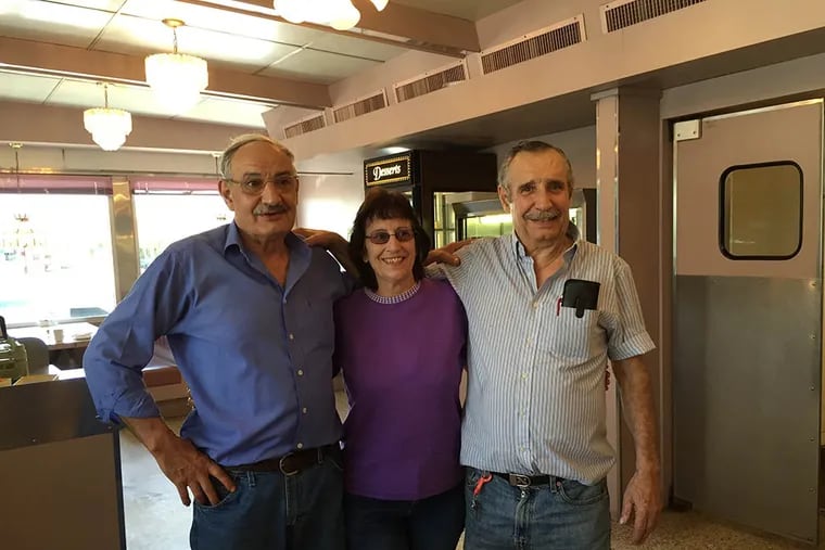 Jimmy Diamantis (L), Anna Diamantis, and Nick Diamantis have operated the Freeway Diner in Deptford Township for 37 years.