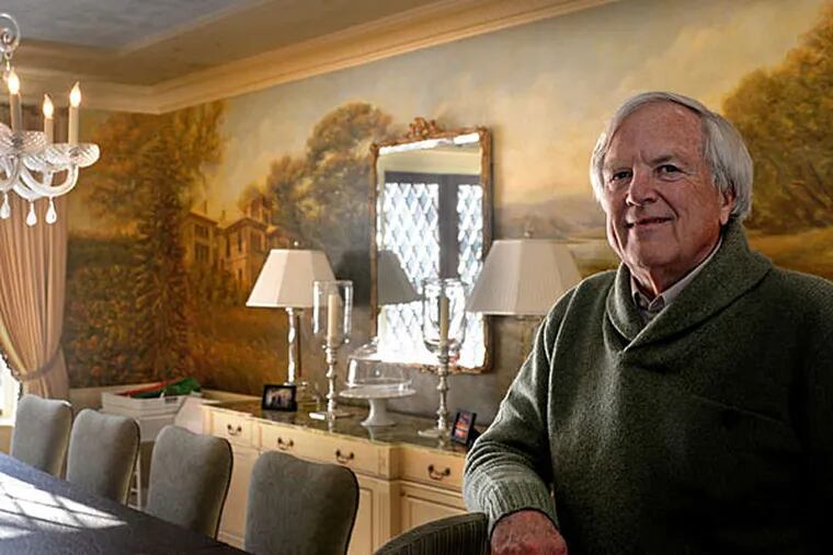 Bob Carr poses in living room where he lives in the home occupied by President Woodrow Wilson in Princeton, and has restored the turn of the 20th century Tudor to all its original glory. (Tom Gralish/Staff Photographer)