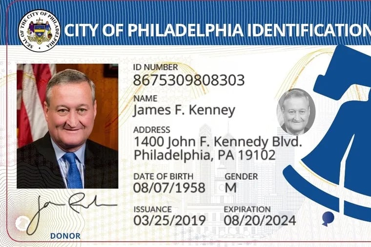 Sample of the PHL City ID — Philadelphia's municipal ID card.