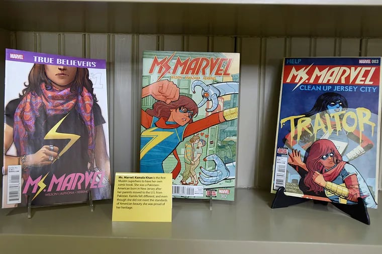 A selection of the historic comic book display from the archives at the Pearl S. Buck International.