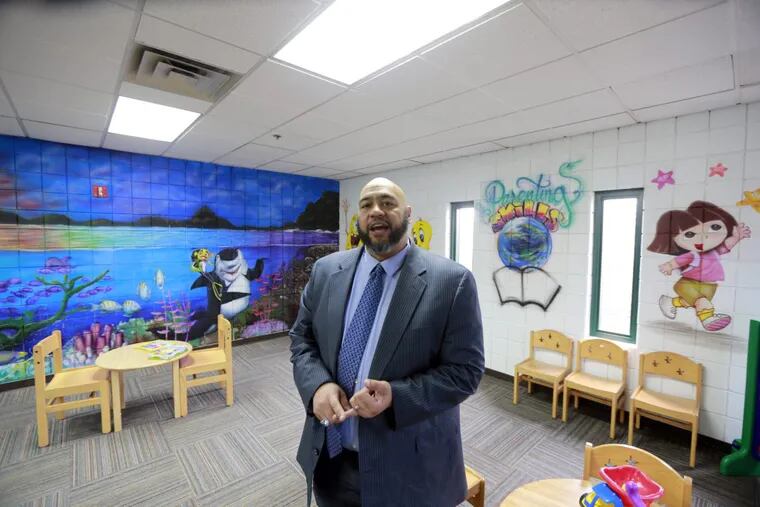 Secretary of Corrections John Wetzel tours the new children's visiting room at Chester State Correctional Institute and talks about the importance of early childhood education and how it can improve incarceration rates Friday February 19, 2016. DAVID SWANSON / Staff Photographer