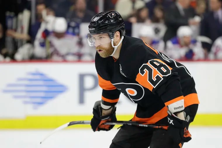 Claude Giroux and the Flyers play their first home game since Dec. 23 when Washington visits on Wednesday.