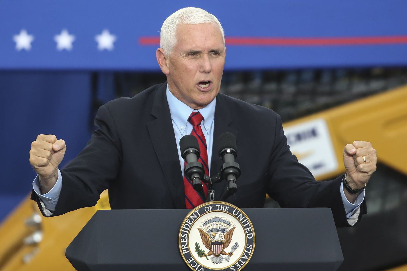Mike Pence campaigns in Luzerne County, Pennsylvania, 2 days before Trump  visit