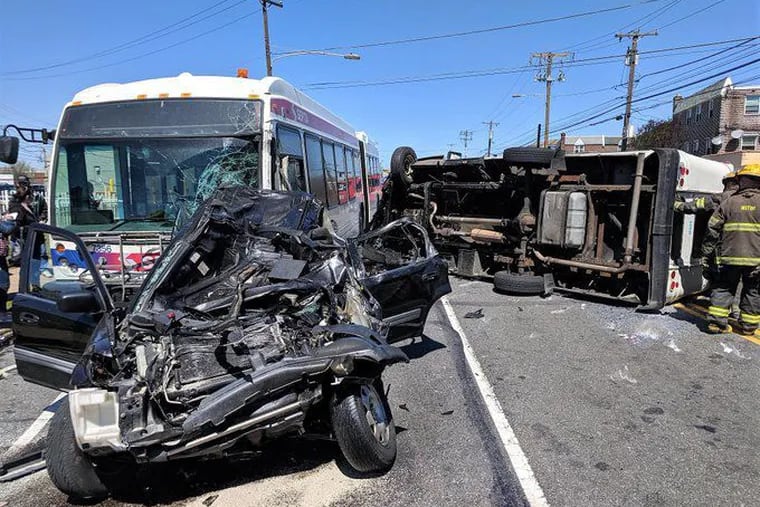 A van and SUV were involved in accident with SEPTA bus.