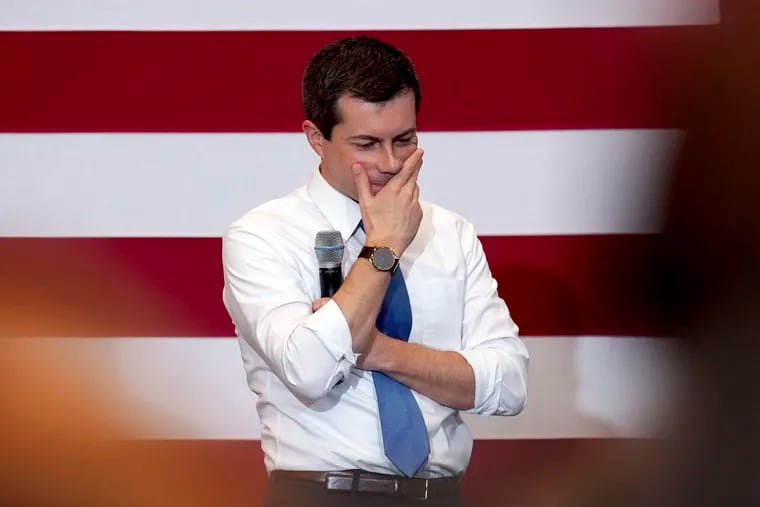 Former democratic presidential candidate Pete Buttigieg in Nashua, N.H., in January.