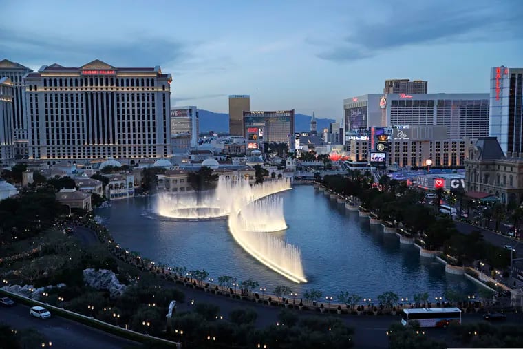 The famed Bellagio fountain sits along the Strip in Las Vegas, where the Eagles will visit for the first time in team history.