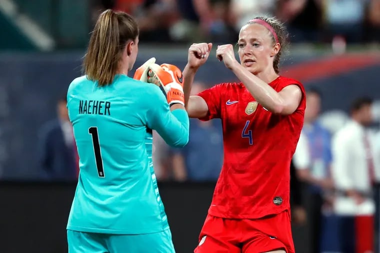 “Every time she speaks in front of a group, what she says is the most important thing that gets said, because you know she wouldn’t speak up unless it really, really mattered," midfielder Sam Mewis said of her U.S. teammate Becky Sauerbrunn. "She just knows what the team needs, and she will always speak up when she needs to, even if it makes her a little bit uncomfortable.”